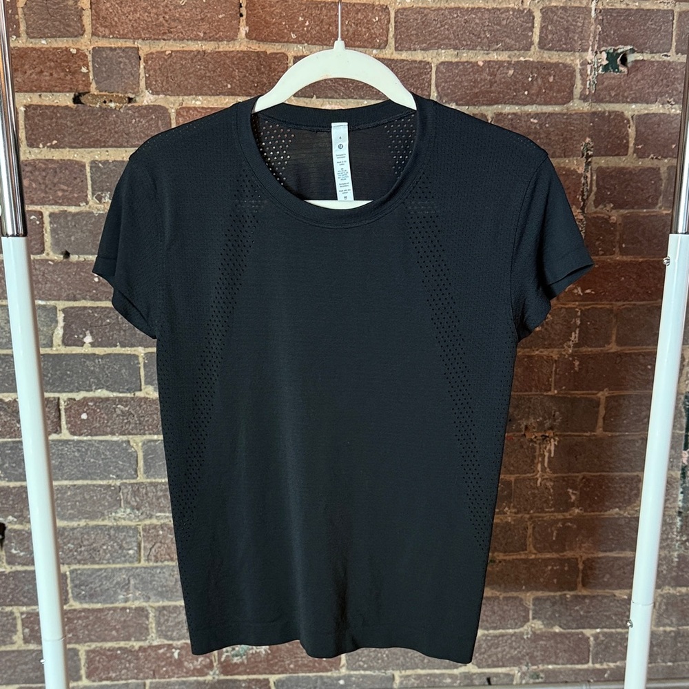 Lululemon - Black Top w/ Mesh Accents